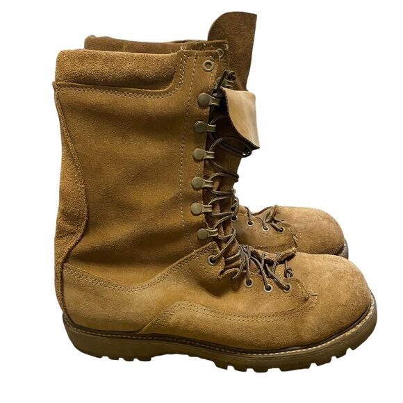 Matterhorn Combat Boots Men 9M Olive Green Leather GoreTex Steel Toe Made USA - Picture 1 of 14